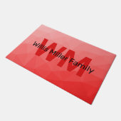 Monogram rood verloop geometrisch maaspatroon deurmat (Schuin)