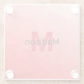 Monogram rood verloop geometrisch maaspatroon glazen onderzetter (Achterkant)