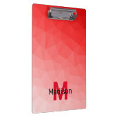 Monogram rood verloop geometrisch maaspatroon klembord (Rechts)