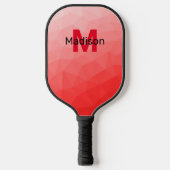 Monogram rood verloop geometrisch maaspatroon pickleball paddle (Voorkant)