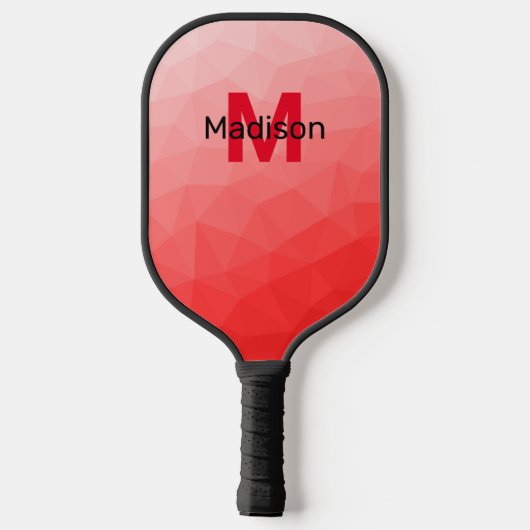 Monogram rood verloop geometrisch maaspatroon pickleball paddle (Achterkant)
