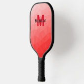 Monogram rood verloop geometrisch maaspatroon pickleball paddle (Links)