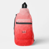 Monogram rood verloop geometrisch maaspatroon sling bag (Voorkant)
