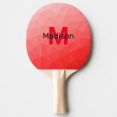 Monogram rood verloop geometrisch maaspatroon tafeltennisbatje (Voorkant)