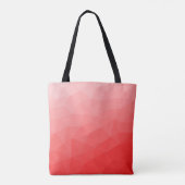 Monogram rood verloop geometrisch maaspatroon tote bag (Achterkant)