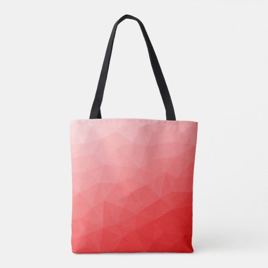 Monogram rood verloop geometrisch maaspatroon tote bag (Achterkant)