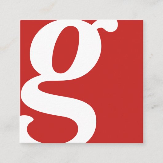 monogram rood vierkant vierkante visitekaartje (Voorkant)