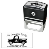 Monogram  rood vrachtwagen retouradres  zelfinktende stempel (In situ)