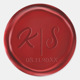 Monogram Rood Waszegeltrekkers Ronde Sticker