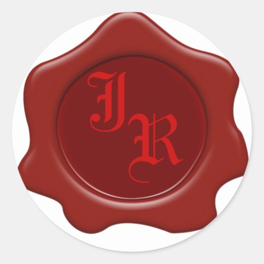 Monogram Rood Waszegeltrekkers Ronde Sticker (Voorkant)