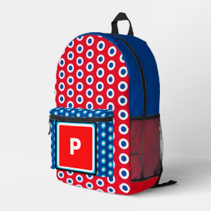 Monogram Rood Wit Blauw Polka stippen Bedrukte Rugzak