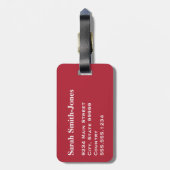 Monogram rood wit blauw Texas vlag Bagagelabel (Achterkant verticaal)