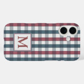Monogram rood, wit en blauw Case-Mate iPhone case (Achterkant (horizontaal))