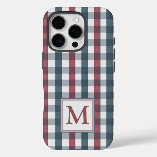 Monogram rood, wit en blauw Case-Mate iPhone case (Achterkant)