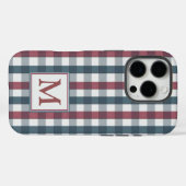 Monogram rood, wit en blauw Case-Mate iPhone case (Achterkant (horizontaal))