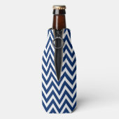 Monogram rood wit en blauw Chevron Flesjeskoeler (Fles Achterkant)