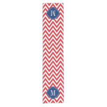 Monogram rood wit en blauw Chevron