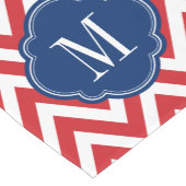 Monogram rood wit en blauw Chevron Korte Tafelloper (Hoek)