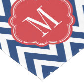Monogram rood wit en blauw Chevron Korte Tafelloper (Hoek)