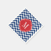 Monogram rood wit en blauw Chevron Servetten (Hoek)