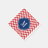 Monogram rood wit en blauw Chevron Servetten (Hoek)