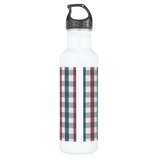 Monogram rood, wit en blauw speldenmonogram waterfles  (Achterkant)