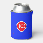 Monogram rood, wit en blauw Starburst Blikjeskoeler (Blikje Voorkant)