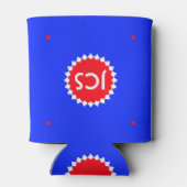 Monogram rood, wit en blauw Starburst Blikjeskoeler (Achterkant)