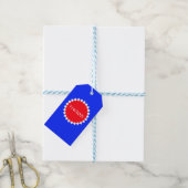 Monogram rood, wit en blauw Starburst Cadeaulabel (Met Touw)