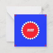 Monogram rood, wit en blauw Starburst Notitiekaartje (Voorkant)