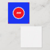 Monogram rood, wit en blauw Starburst Notitiekaartje (Voorkant / Achterkant)