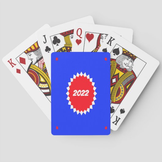 Monogram rood, wit en blauw Starburst Pokerkaarten (Achterkant)