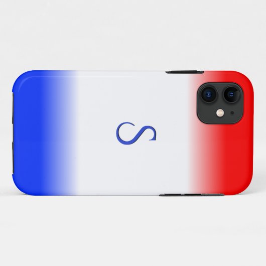 Monogram rood wit en blauw Stripe Case-Mate iPhone Case (Achterkant (horizontaal))