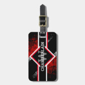 Monogram Rood wit en zwart Bagagelabel (Voorkant verticaal)