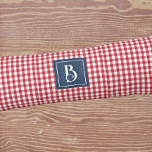 Monogram, Rood & Wit Gingham Check Blauw Denim