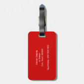 Monogram rood wit omgevormd Initiaal Bagagelabel (Achterkant verticaal)