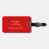 Monogram rood wit omgevormd Initiaal Bagagelabel (Achterkant horizontaal)