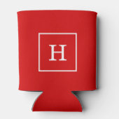 Monogram rood wit omgevormd Initiaal Blikjeskoeler (Achterkant)