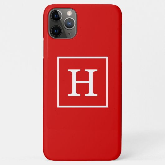 Monogram rood wit omgevormd Initiaal Case-Mate iPhone Case (Achterkant)