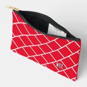 Monogram, Rood & Wit Stijlvol Trellis Patroon Etui (Open)