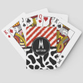 Monogram rood wit Stripe zwart Pokerkaarten (Achterkant)