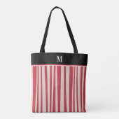 Monogram rood wit strippatroon tote bag (Achterkant)