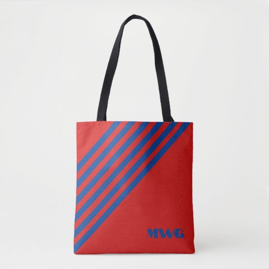 Monogram rood wit Tas (Voorkant)