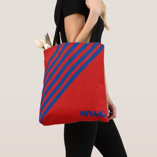 Monogram rood wit Tas (Dichtbij)