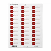 Monogram Rood+Wit Tribal Adres Etiket (Full Sheet)