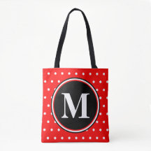 Monogram Rood-witte pooldots