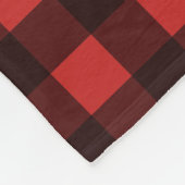Monogram Rood Zwart Buffalo Plaid Aangepaste Naam Fleece Deken (Hoek)