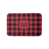 Monogram rood zwart buffel geruite patroon badmat (Voorkant)