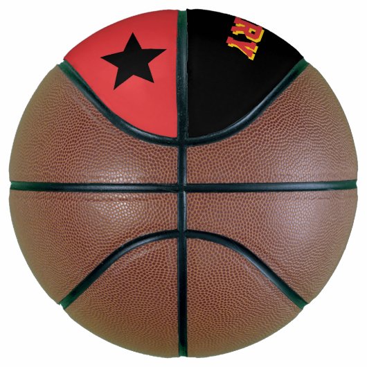 Monogram rood, zwart, en goud basketbal (Rechts)
