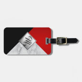 Monogram Rood, zwart en grijze marmer Bagagelabel (Voorkant horizontaal)